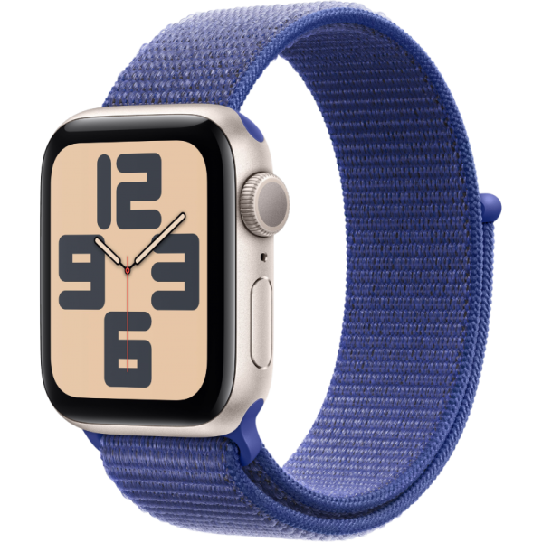 Apple Watch Series SE 2024 40mm Starlight Aluminum Case with Ultramarine Sport Loop